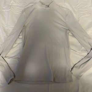 White Long Sleeve Turtleneck Top
